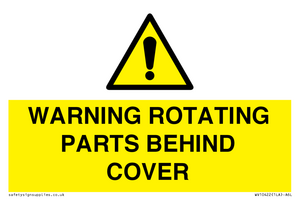 WV10422: WARNING ROTATING PARTS BEHIND COVER