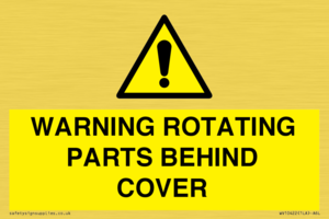 WV10422: WARNING ROTATING PARTS BEHIND COVER