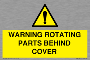 WV10422: WARNING ROTATING PARTS BEHIND COVER