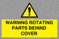 WV10422: WARNING ROTATING PARTS BEHIND COVER