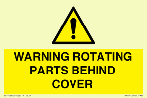 WV10422: WARNING ROTATING PARTS BEHIND COVER