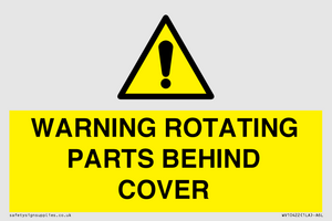 WV10422: WARNING ROTATING PARTS BEHIND COVER