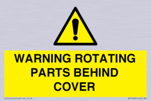WV10422: WARNING ROTATING PARTS BEHIND COVER
