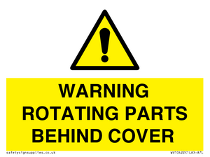 WV10422: WARNING ROTATING PARTS BEHIND COVER