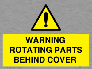 WV10422: WARNING ROTATING PARTS BEHIND COVER