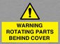 WV10422: WARNING ROTATING PARTS BEHIND COVER