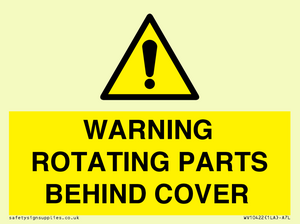 WV10422: WARNING ROTATING PARTS BEHIND COVER