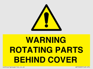 WV10422: WARNING ROTATING PARTS BEHIND COVER