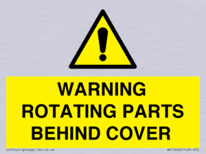 WV10422: WARNING ROTATING PARTS BEHIND COVER