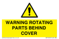 WV10422: WARNING ROTATING PARTS BEHIND COVER