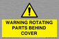 WV10422: WARNING ROTATING PARTS BEHIND COVER