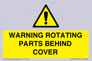 WV10422: WARNING ROTATING PARTS BEHIND COVER