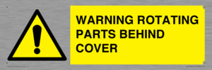WV10422: WARNING ROTATING PARTS BEHIND COVER