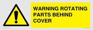 WV10422: WARNING ROTATING PARTS BEHIND COVER