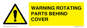WV10422: WARNING ROTATING PARTS BEHIND COVER
