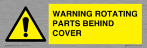 WV10422: WARNING ROTATING PARTS BEHIND COVER