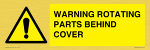 WV10422: WARNING ROTATING PARTS BEHIND COVER