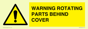 WV10422: WARNING ROTATING PARTS BEHIND COVER