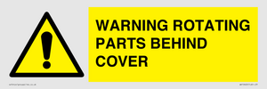 WV10422: WARNING ROTATING PARTS BEHIND COVER