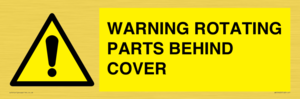 WV10422: WARNING ROTATING PARTS BEHIND COVER