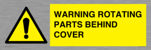 WV10422: WARNING ROTATING PARTS BEHIND COVER