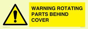 WV10422: WARNING ROTATING PARTS BEHIND COVER
