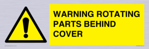 WV10422: WARNING ROTATING PARTS BEHIND COVER