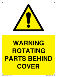 WV10422: WARNING ROTATING PARTS BEHIND COVER