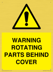 WV10422: WARNING ROTATING PARTS BEHIND COVER