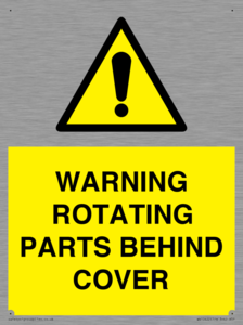 WV10422: WARNING ROTATING PARTS BEHIND COVER