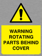WV10422: WARNING ROTATING PARTS BEHIND COVER