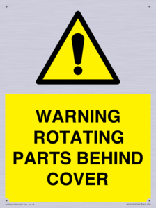 WV10422: WARNING ROTATING PARTS BEHIND COVER