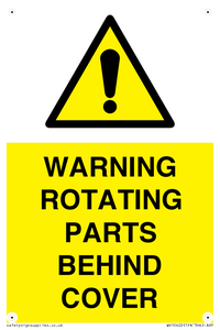 WV10422: WARNING ROTATING PARTS BEHIND COVER