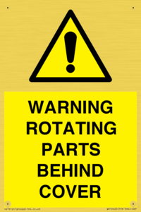 WV10422: WARNING ROTATING PARTS BEHIND COVER