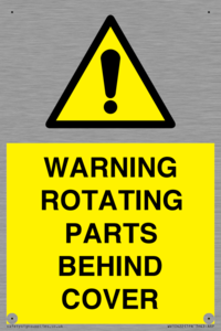 WV10422: WARNING ROTATING PARTS BEHIND COVER