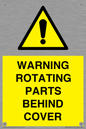 WV10422: WARNING ROTATING PARTS BEHIND COVER