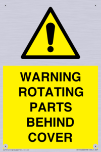 WV10422: WARNING ROTATING PARTS BEHIND COVER