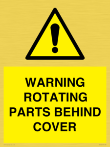 WV10422: WARNING ROTATING PARTS BEHIND COVER