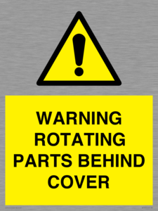 WV10422: WARNING ROTATING PARTS BEHIND COVER