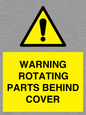 WV10422: WARNING ROTATING PARTS BEHIND COVER
