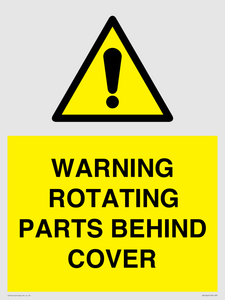 WV10422: WARNING ROTATING PARTS BEHIND COVER