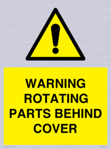 WV10422: WARNING ROTATING PARTS BEHIND COVER