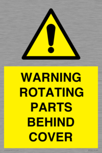 WV10422: WARNING ROTATING PARTS BEHIND COVER