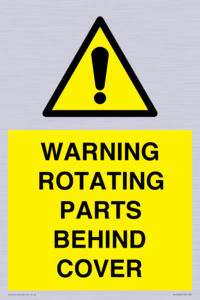 WV10422: WARNING ROTATING PARTS BEHIND COVER