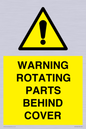 WV10422: WARNING ROTATING PARTS BEHIND COVER