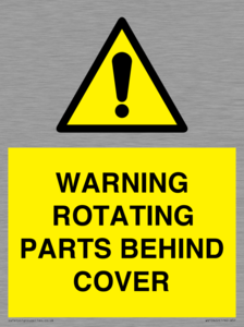 WV10422: WARNING ROTATING PARTS BEHIND COVER