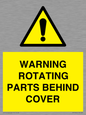 WV10422: WARNING ROTATING PARTS BEHIND COVER