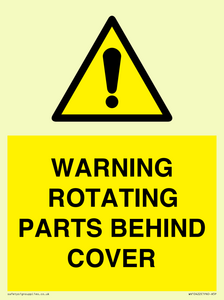 WV10422: WARNING ROTATING PARTS BEHIND COVER