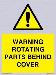 WV10422: WARNING ROTATING PARTS BEHIND COVER