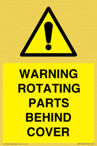 WV10422: WARNING ROTATING PARTS BEHIND COVER